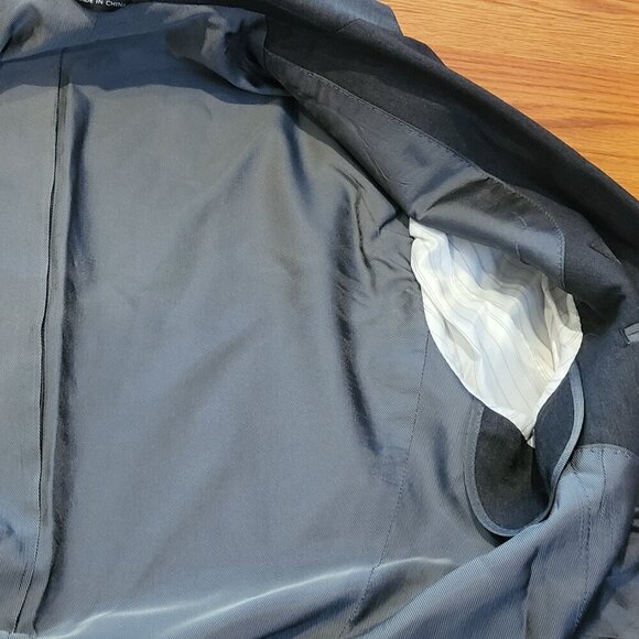 Banana Republic Tailored Fit Blazer 42R Gray Wool White Viscose Sport Coat - Picture 10 of 15